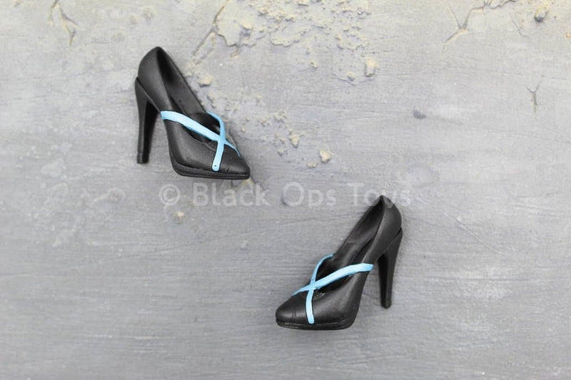 Load image into Gallery viewer, Kainé - Black &amp; Blue High Heel Shoes (Foot Type)
