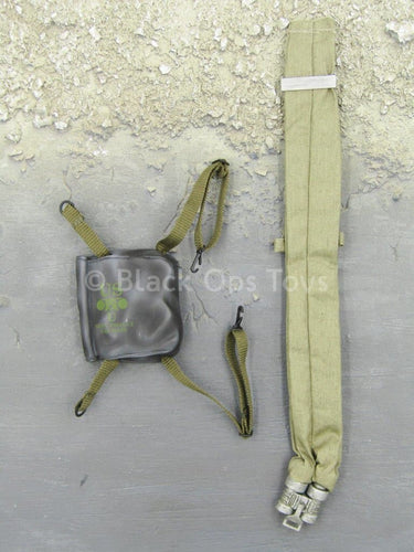 WWII - 1st. Infantry Division - Gas Mask Bag w/OD Green Life Belt