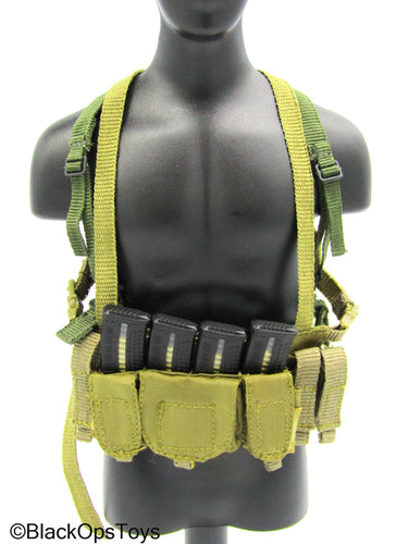 Tan Chest Rig w/Green Battle Belt & Mag Set