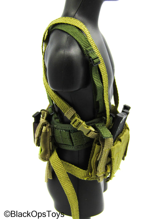 Tan Chest Rig w/Green Battle Belt & Mag Set