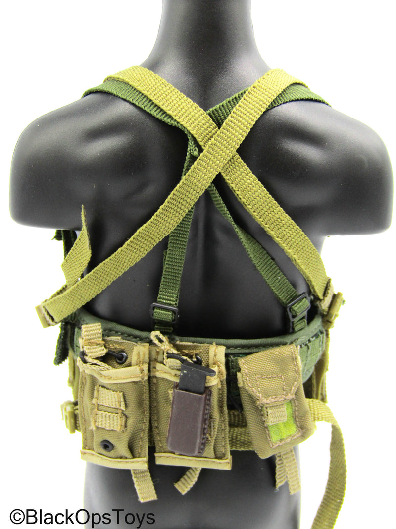 Load image into Gallery viewer, Tan Chest Rig w/Green Battle Belt &amp; Mag Set
