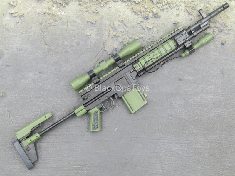 Load image into Gallery viewer, Weapons Collection - Green &amp; Black DMR w/Scope &amp; Tac Light
