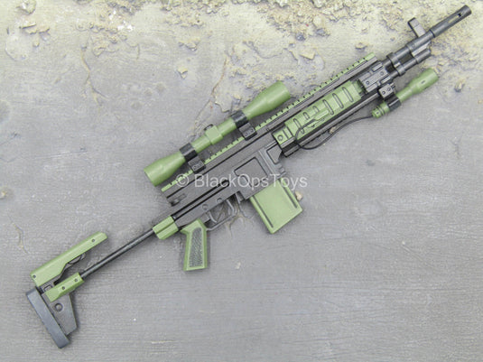 Weapons Collection - Green & Black DMR w/Scope & Tac Light