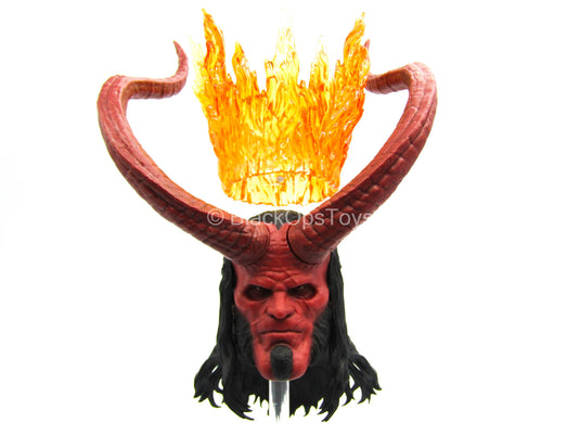 Hellboy - Male Head Sculpt w/Horns & Flame Crown