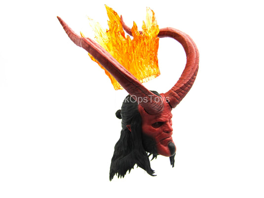 Hellboy - Male Head Sculpt w/Horns & Flame Crown