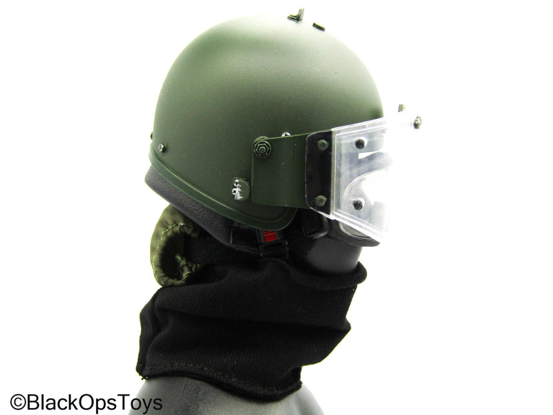 Load image into Gallery viewer, Grozny Spetsnaz MVD OSN Vityaz - Green Helmet w/Visor &amp; Goggles
