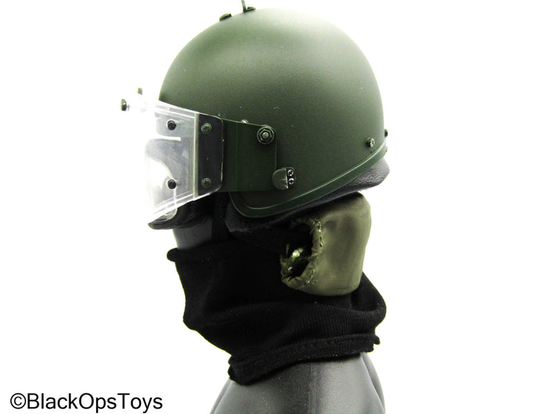 Load image into Gallery viewer, Grozny Spetsnaz MVD OSN Vityaz - Green Helmet w/Visor &amp; Goggles
