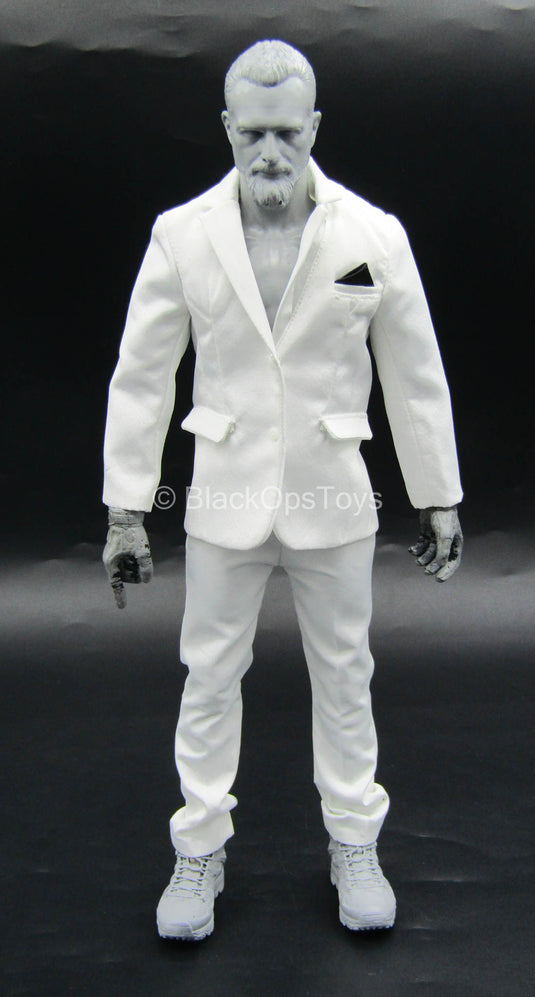 Black Skull - White Dress Suit w/Real Buttons