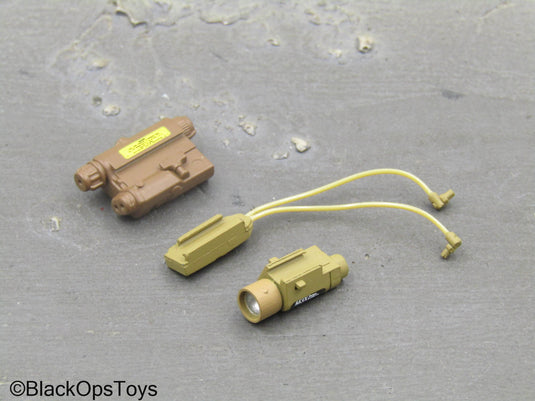 Special Forces - Brown PEQ w/Tan Pressure Switch & Tac Light