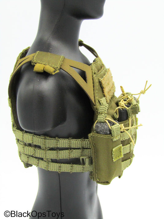 Special Forces - Green MOLLE Plate Carrier Vest w/Magazines