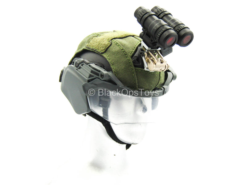 Load image into Gallery viewer, ZERT - AMG Juggernaut - OD Green FAST Helmet w/NVG &amp; Face Shield
