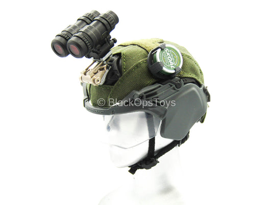 ZERT - AMG Juggernaut - OD Green FAST Helmet w/NVG & Face Shield