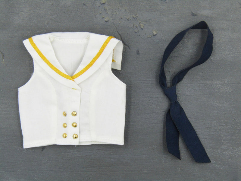 Load image into Gallery viewer, Female Sailor Rabbit - White &amp; Gold Shirt w/Blue Tie
