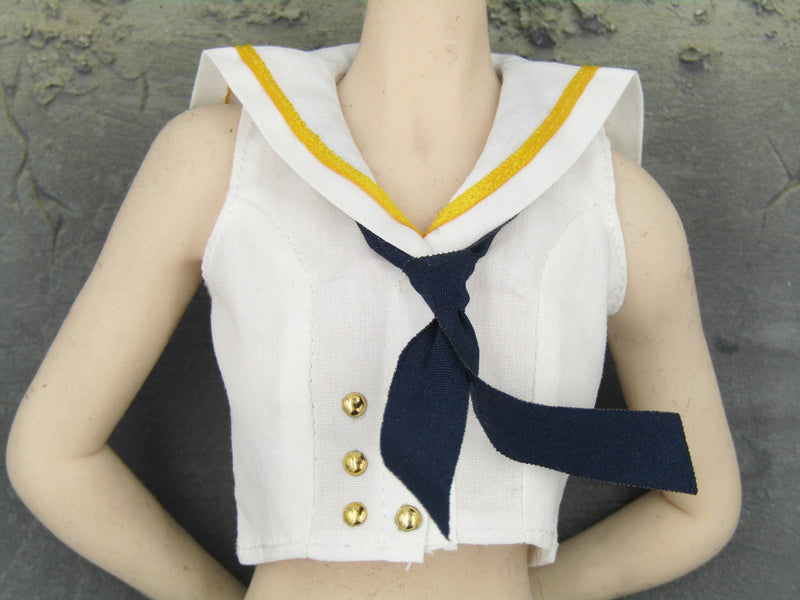 Load image into Gallery viewer, Female Sailor Rabbit - White &amp; Gold Shirt w/Blue Tie
