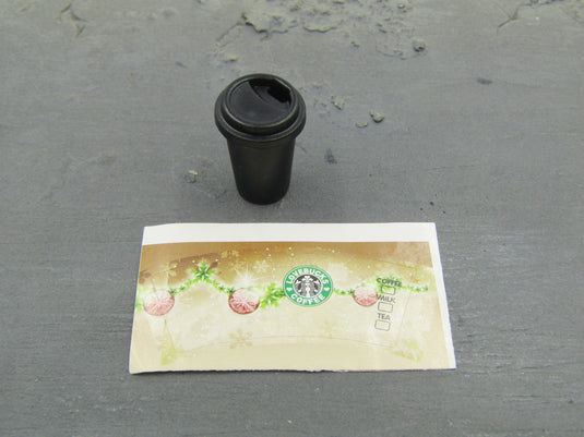 1/6 Scale Black Ceramic Coffee Cup w/