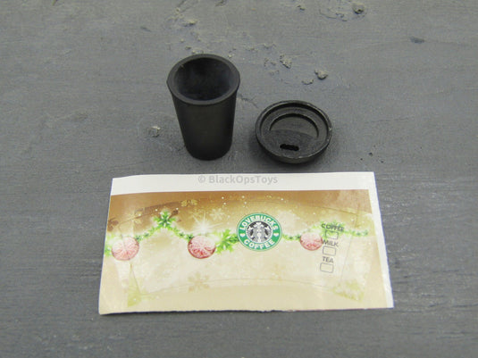 1/6 Scale Black Ceramic Coffee Cup w/