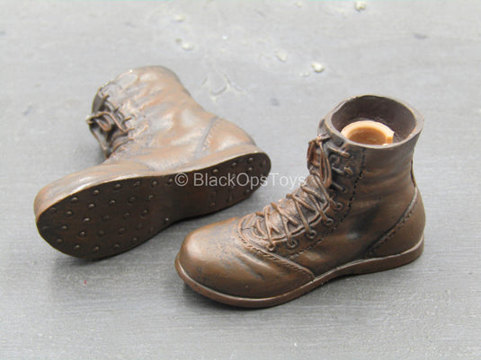 Greek Warrior Troy - Metal Brown Shoes
