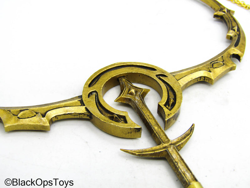 Load image into Gallery viewer, God Of The Underworld Anubis - Metal Gold Like Scales w/Heart &amp; Feather
