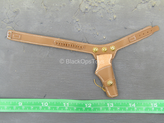 Western Set - Russet Brown Holster w/Brass Like Conchos