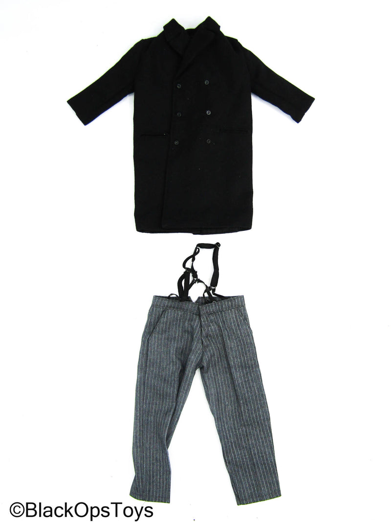 Load image into Gallery viewer, The Godfather - Black Over Coat w/Dress Pants &amp; Suspenders
