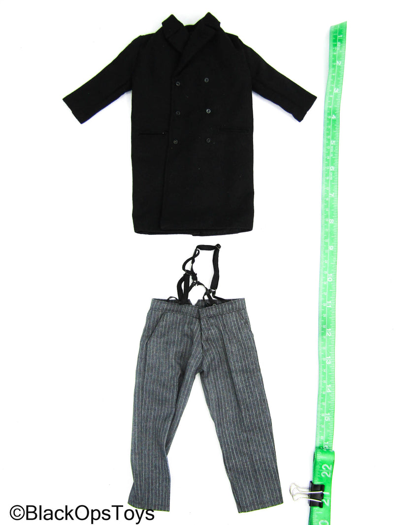 Load image into Gallery viewer, The Godfather - Black Over Coat w/Dress Pants &amp; Suspenders
