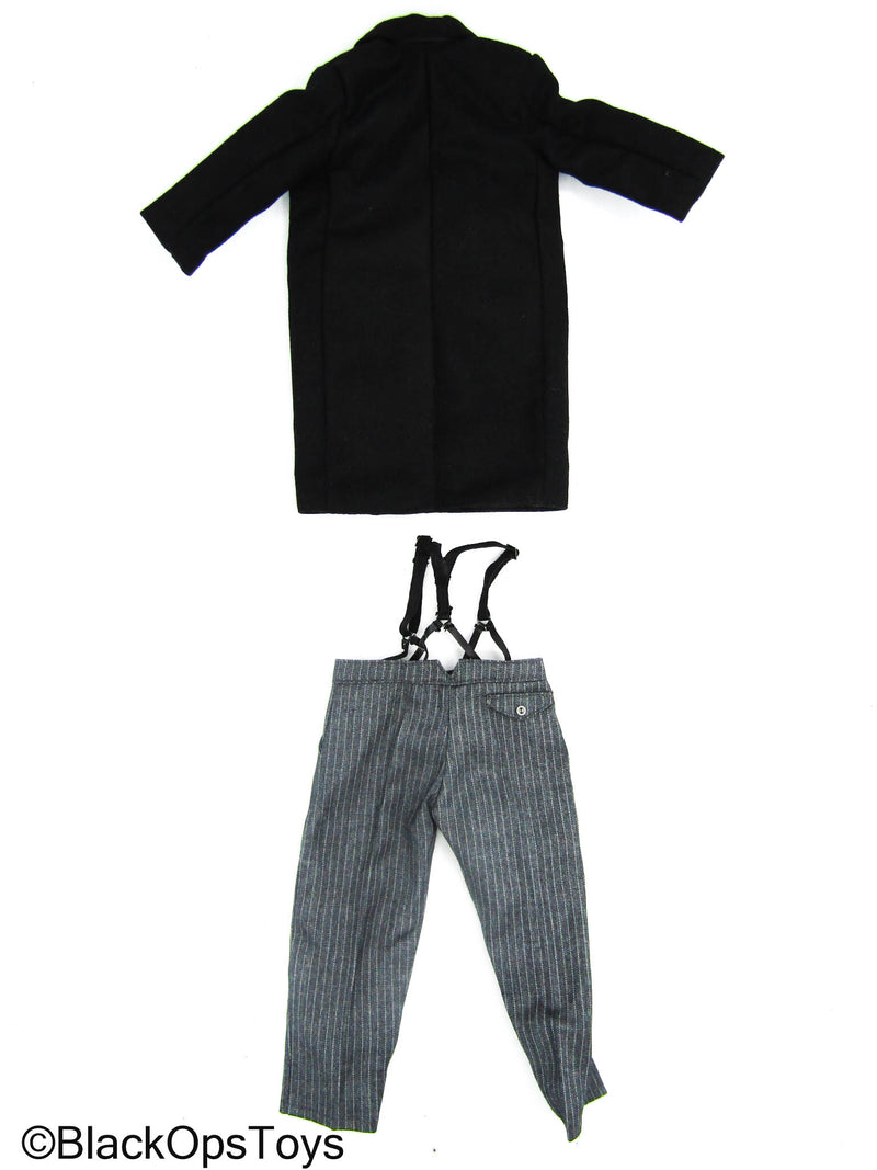 Load image into Gallery viewer, The Godfather - Black Over Coat w/Dress Pants &amp; Suspenders
