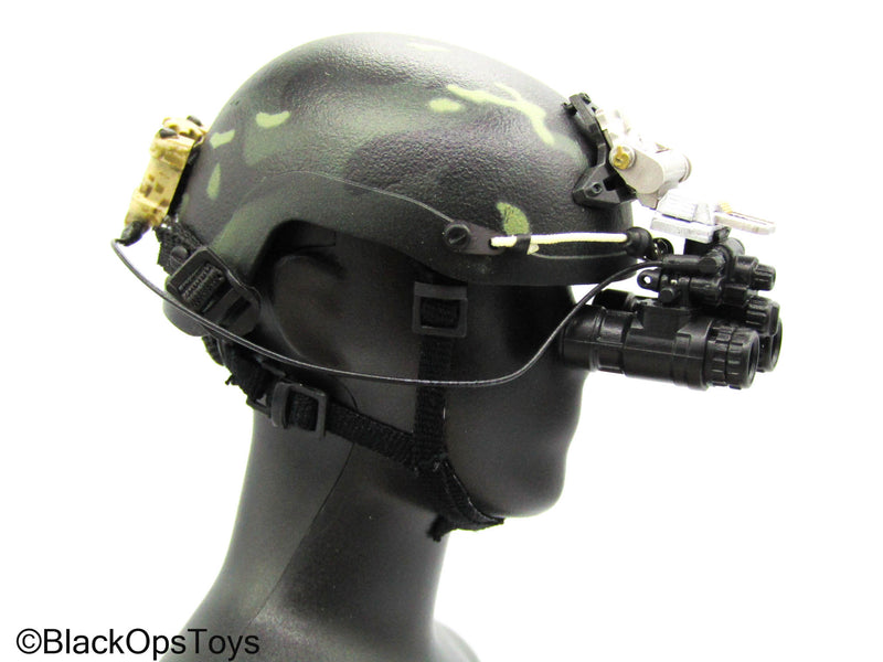 Load image into Gallery viewer, Veteran Tactical Instructor - Black Multicam Helmet w/NVG Set
