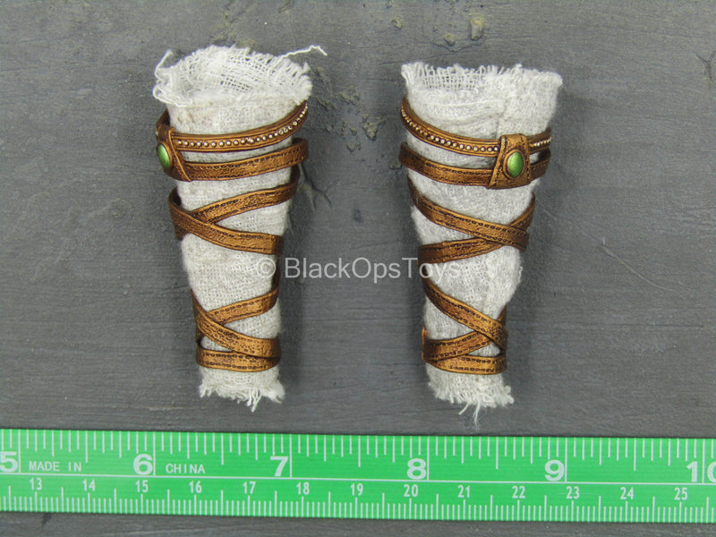 Load image into Gallery viewer, Anubis - Weathered White Ankle Wraps
