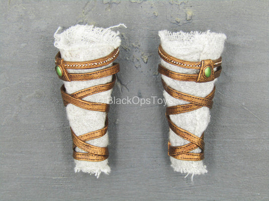 Anubis - Weathered White Ankle Wraps