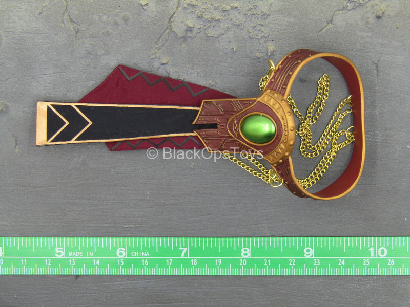 Load image into Gallery viewer, Anubis - Detailed Burgundy Red Belt
