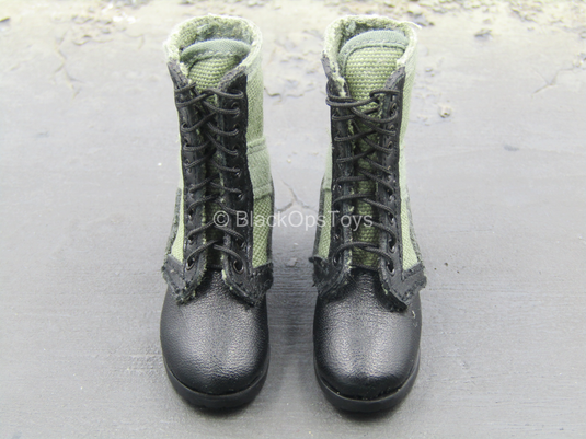 Vietnam Set - Black & Green Combat Boots (Foot Type)