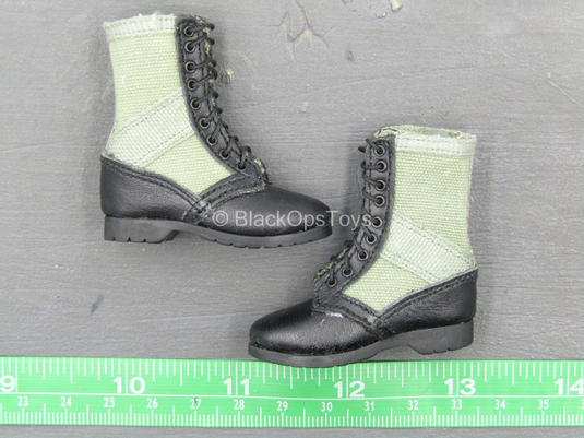 Vietnam Set - Black & Green Combat Boots (Foot Type)
