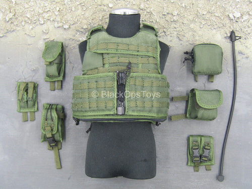U.S. Army 1st SFOD-D - OD Green Plate Carrier w/Pouch Set