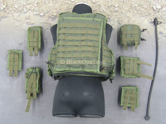 U.S. Army 1st SFOD-D - OD Green Plate Carrier w/Pouch Set