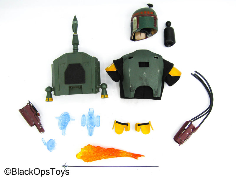 Load image into Gallery viewer, Star Wars Boba Fett Repaint - Full Green Armor Set w/Jetpack &amp; Gauntlets
