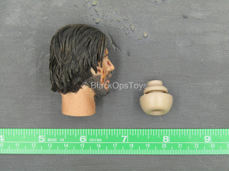 Load image into Gallery viewer, John Wick - Bloody Male Head Sculpt In Keanu Reeves Likeness
