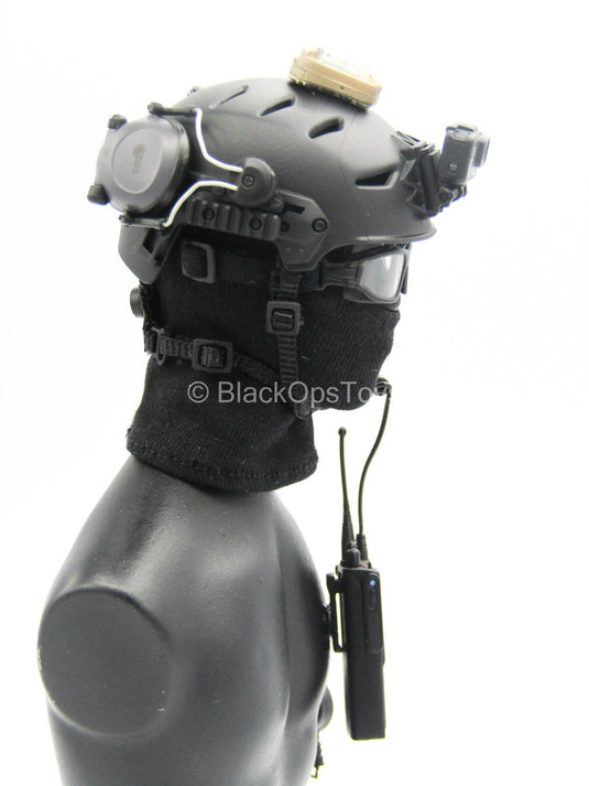 HKP CTRU - Black Complete Helmet Set w/Headset, Balaclava, & Goggles