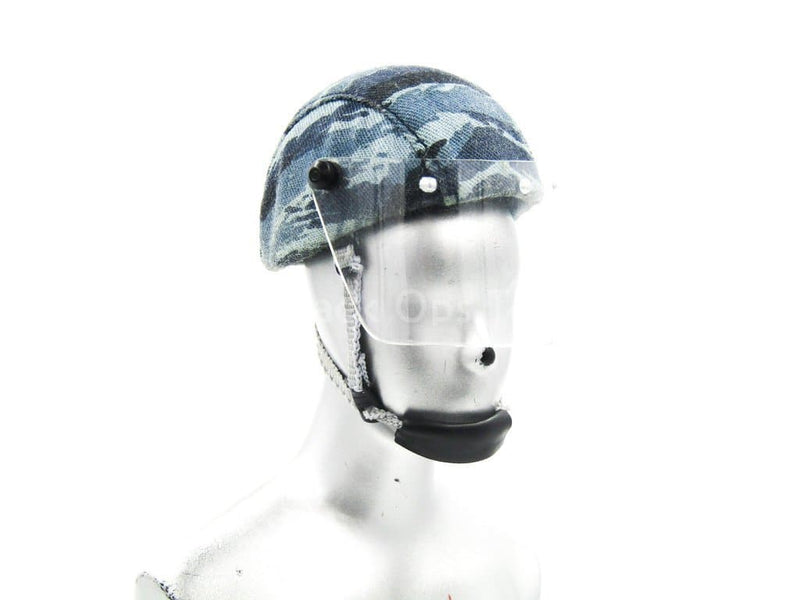 Load image into Gallery viewer, Russian MVD - Falcon - Blue OMON Camo Riot Helmet
