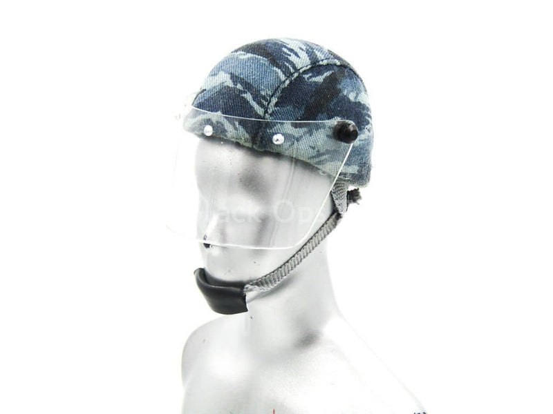 Load image into Gallery viewer, Russian MVD - Falcon - Blue OMON Camo Riot Helmet
