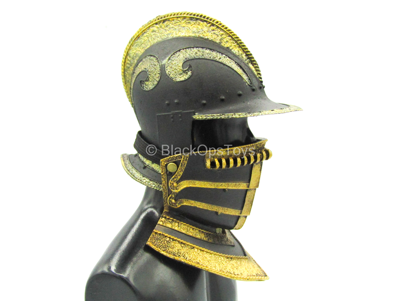 Load image into Gallery viewer, Henry VIII Red Dragon Ver. - Die Cast Metal Black &amp; Gold Helmet
