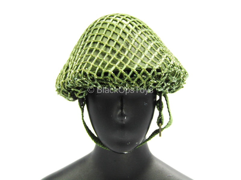 Load image into Gallery viewer, Sino-Vietnamese War - Green Helmet w/Netting &amp; Ghillie Material
