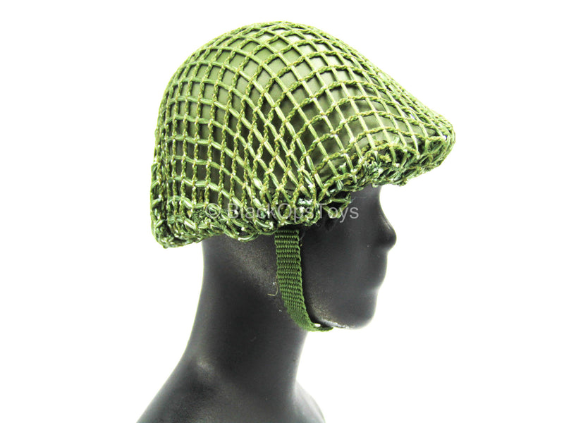 Load image into Gallery viewer, Sino-Vietnamese War - Green Helmet w/Netting &amp; Ghillie Material
