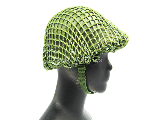 Sino-Vietnamese War - Green Helmet w/Netting & Ghillie Material