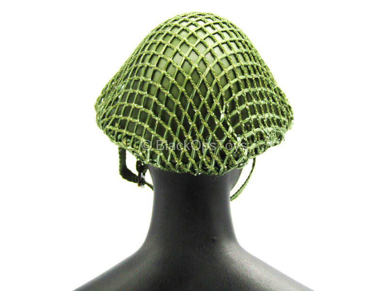 Load image into Gallery viewer, Sino-Vietnamese War - Green Helmet w/Netting &amp; Ghillie Material
