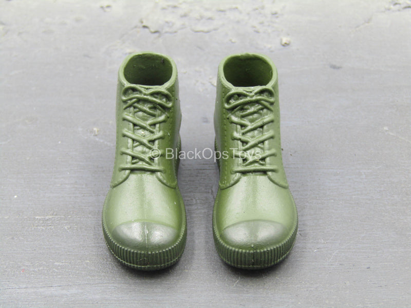 Load image into Gallery viewer, Sino-Vietnamese War - Green Combat Boots (Peg Type)
