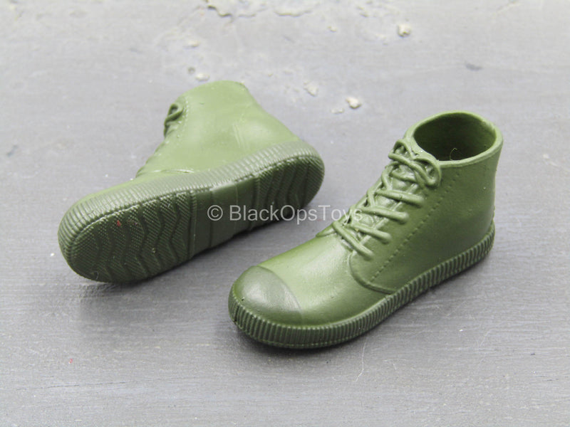 Load image into Gallery viewer, Sino-Vietnamese War - Green Combat Boots (Peg Type)
