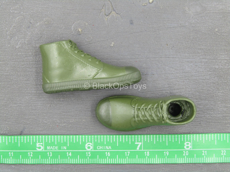 Load image into Gallery viewer, Sino-Vietnamese War - Green Combat Boots (Peg Type)
