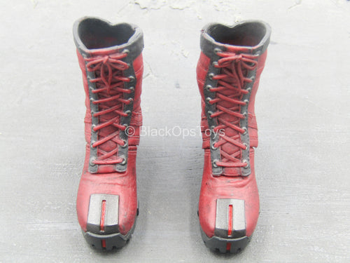 Daredevil - Black & Red Combat Boots (Peg Type)