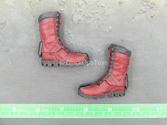 Daredevil - Black & Red Combat Boots (Peg Type)