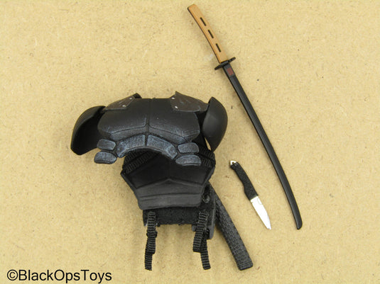 1/12 - G.I. Joe Snake Eyes - Black Chest Armor w/Katana & Knife